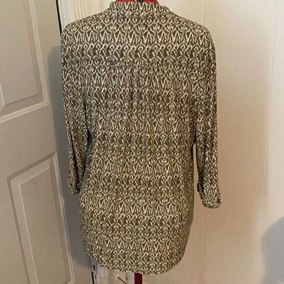 New Direction Boho Geometric V-Neck Women Top Size XL - Picture 4 of 6